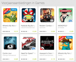 Google Play voorjaarsaanbiedingen