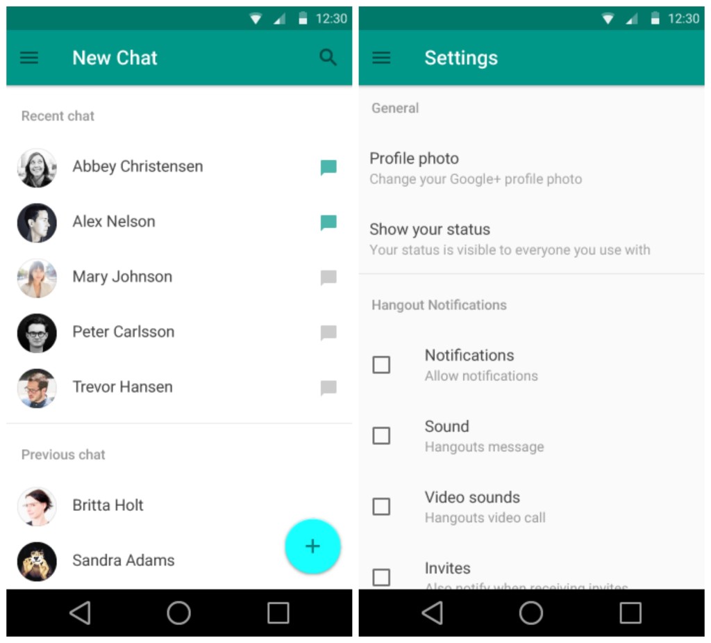 Android L Hangouts