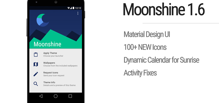 Moonshine 1.6 brengt 100 nieuwe icoontjes in Android L-stijl