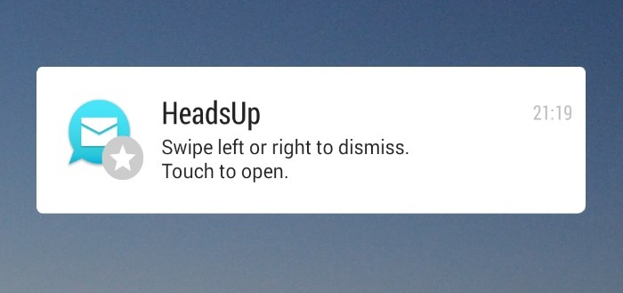 HeadsUp: Android L notificaties