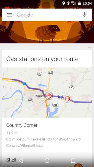 Tankstation Google Now 