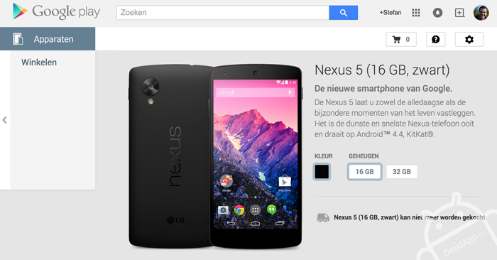 Nexus 5 Play Store