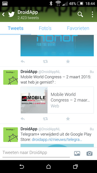 Twitter android timeline