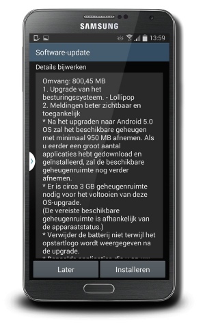 Galaxy Note 3 Lollipop update
