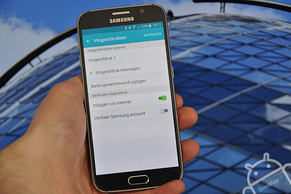 Samsung Galaxy S6 vingerafdrukscanner