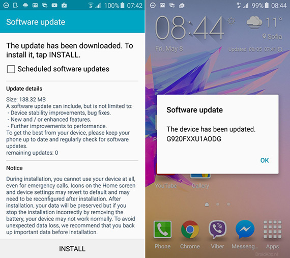 Galaxy S6 software-update