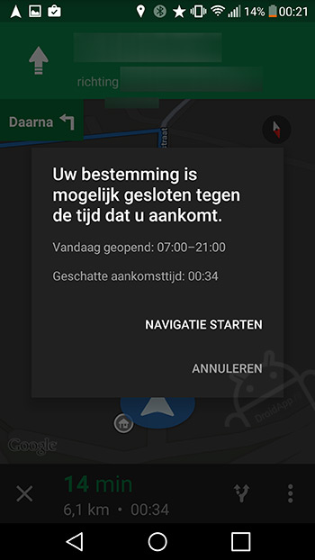 Google Maps openingstijden