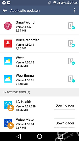 LG G4 systeem apps