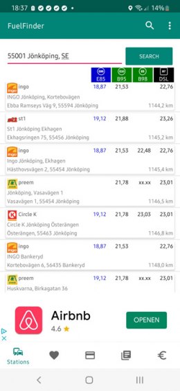 fuel finder scandinavia