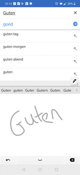 Google Translate handschriftherkenning