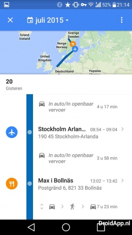 Google Maps 9.12 tijdlijn