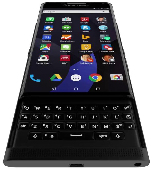 Afleiden Aan boord lippen BlackBerry Venice afbeelding toont Android-smartphone met uitschuifbaar  toetsenbord