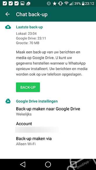 WhatsApp Google Drive