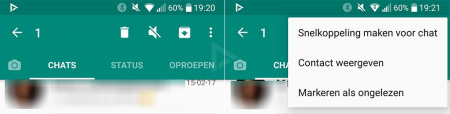 WhatsApp opties gesprek