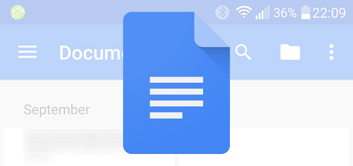 Google Documenten header