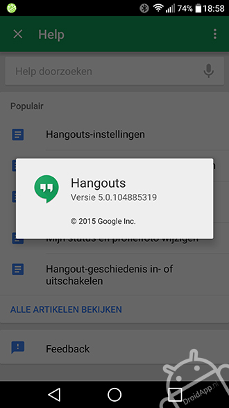 Hangouts 5.0