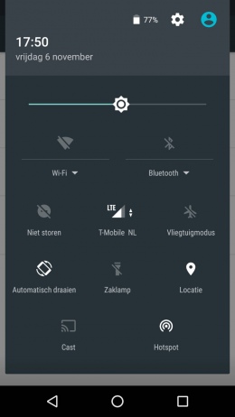 Android snelmenu