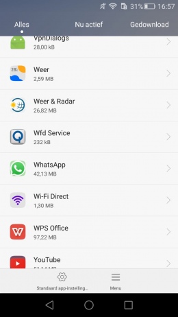 Huawei geinstalleerde apps