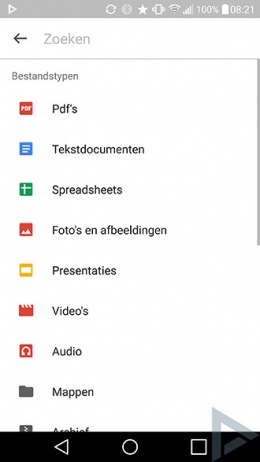 google drive zoekfunctie