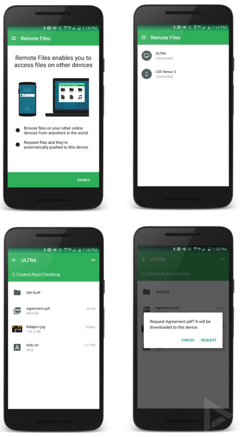 pushbullet remote files