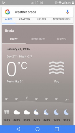 Google Now weer