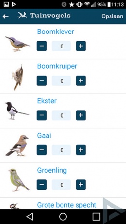 tuinvogeltelling Vogelbescherming app