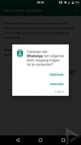 WhatsApp permissies Marshmallow