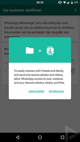 WhatsApp permissies Marshmallow