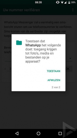 WhatsApp permissies Marshmallow