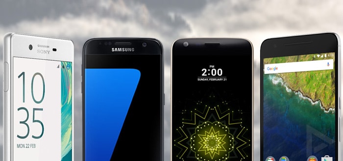 De vergelijking: Samsung Galaxy S7, LG G5, Sony Xperia X en Huawei Nexus 6P