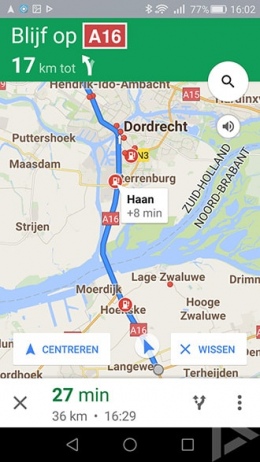 Google Maps tussenstop