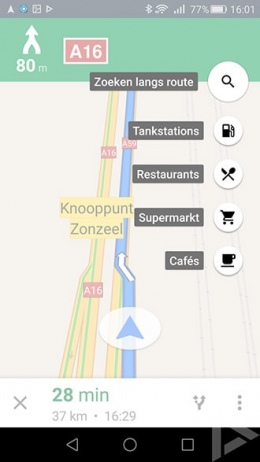 Google Maps tussenstop