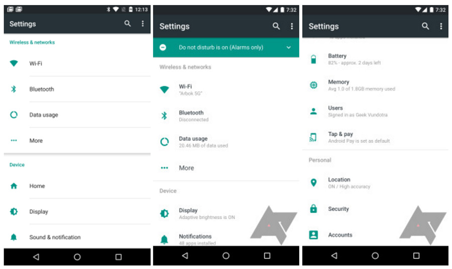 Android N Settings