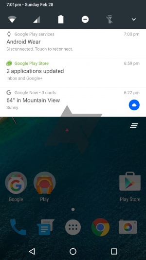 Android N notificatie mockup
