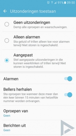 Samsung Galaxy S7 niet storen