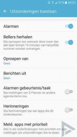 Samsung Galaxy S7 niet storen