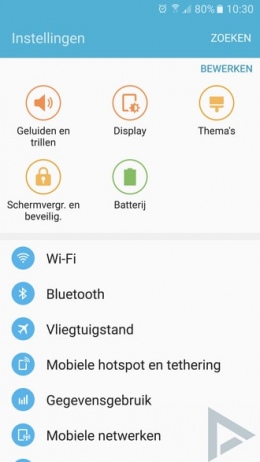 Samsung Galaxy S7 Instellingen