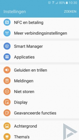 Samsung Galaxy S7 Instellingen