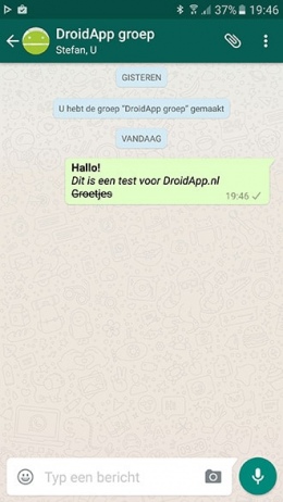 WhatsApp tekstopmaak