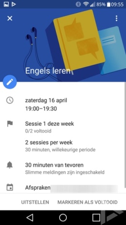 Google Agenda doelen