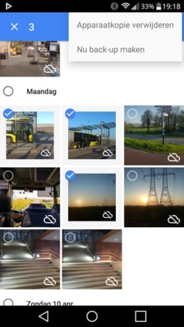 Google Foto's back-up