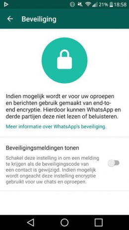 whatsapp beveiliging