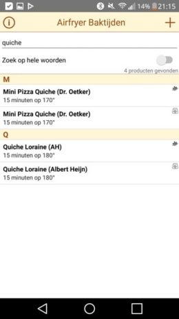 Airfryer Baktijden app