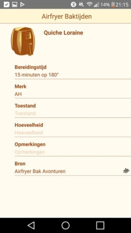 Airfryer Baktijden app