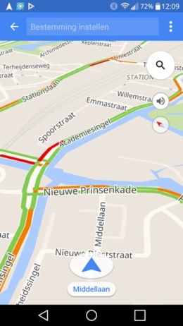 Google Maps Beginnen met rijden