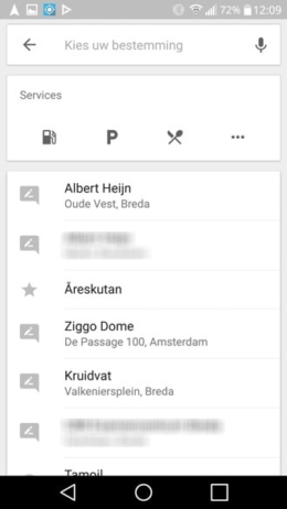 Google Maps Beginnen met rijden