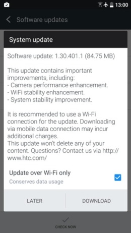 HTC 10 update 1.30