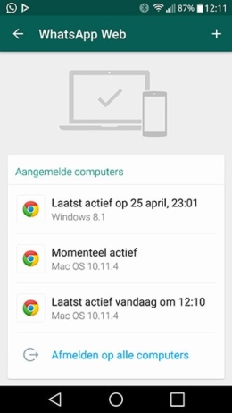 WhatsApp Web notificatie