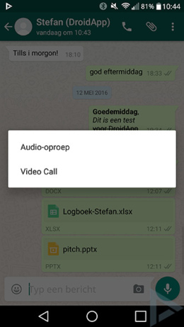 WhatsApp video call