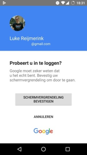 Met smartphone inloggen bij Google